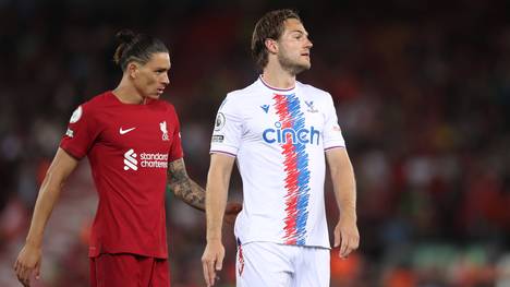 Crystal-Palace-Verteidiger Joachim Andersen hat eigenen Angaben zufolge nach dem Platzverweis für Liverpools Neuzugang Darwin Nunez mehrere Hassnachrichten und Beschimpfungen in den Sozialen Medien erhalten.