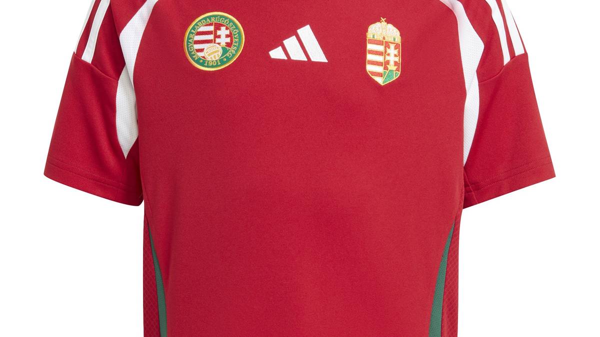 Ungarn (Heim) - Ausrüster: Adidas - Das Heimtrikot der Ungarn ist Rot und hat grüne und weiße Verzierungen an der Seite.