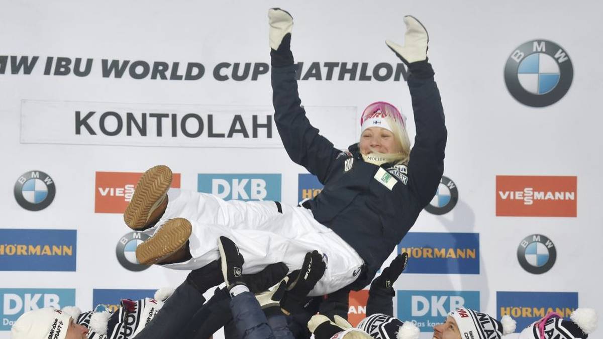 KAISA MÄKÄRÄINEN: Im Stadion, in dem sie ihr erstes Biathlon-Training absolvierte, beendete die Finnin nun ihre internationale Karriere