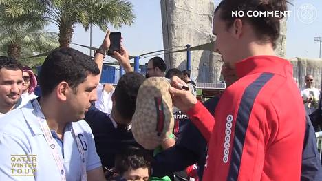 Zlatan Ibrahimovic erlaubt sich einen Spaß mit einem Fan