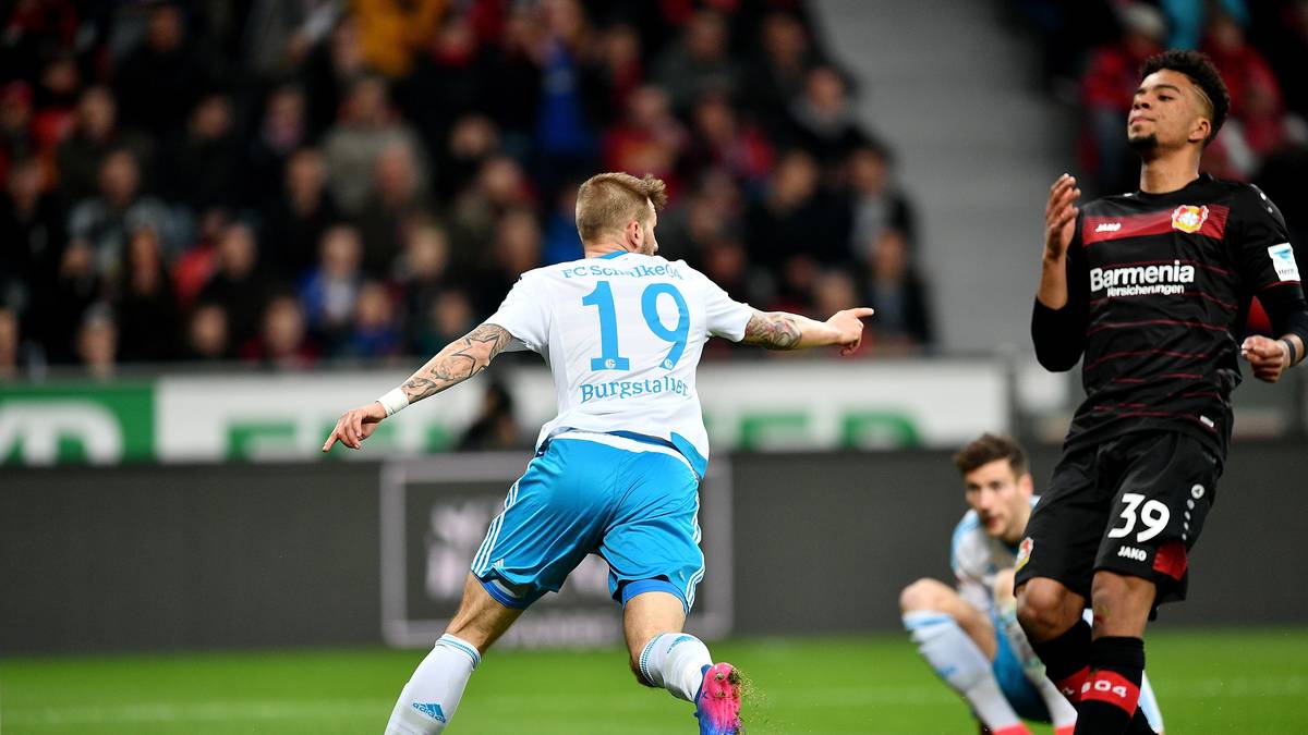 ...und sieht, wie sein Team früh jubelt. Guido Burgstaller bringt die Königsblauen gegen Leverkusen schon nach sechs Minuten in Führung und eröffnet damit einen wahren Torreigen