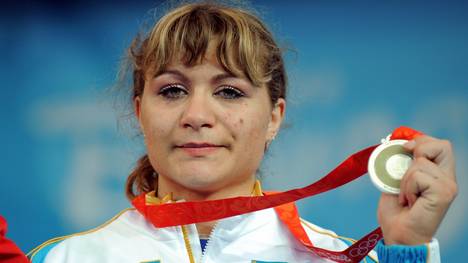 Silver medalist Irina Nekrassova of Kaza