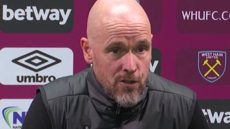 Manchester United kassiert gegen West Ham in der Nachspielzeit die nächste Niederlage. Trainer Erik ten Hag wettert nach dem Spiel gegen den VAR.