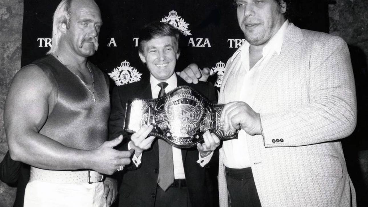 Donald Trump war 1988 Gastgeber des zweiten WrestleMania-Matches zwischen Hulk Hogan und André the Giant