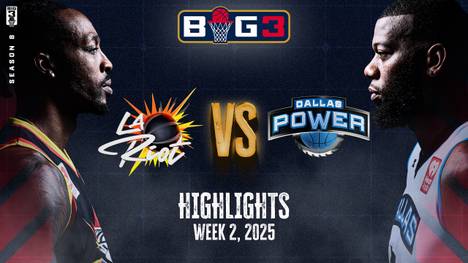 In Woche 2 der BIG3-Saison 2025 treffen die Los Angeles Riot auf die Dallas Power. Hier gibt's die Highlights im Video.