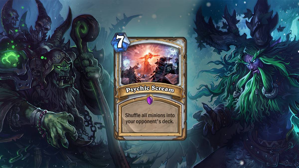 Psychic Scream (Psychischer Schrei) - Mischt alle Diener in das Deck Eures Gegners. Diese Karte wird einmal im Deck gespielt