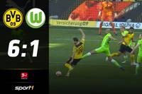 Der BVB lässt dem VfL Wolfsburg im ersten Durchgang keine Chance und erzielt in 14 Minuten fünf Treffer. Den Anfang macht ein Bundesliga-Debütant.