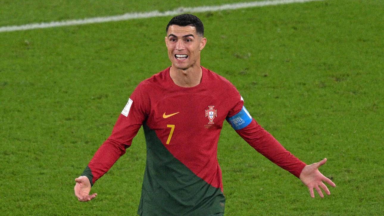 Ronaldo mit kuriosem Griff in die Hose