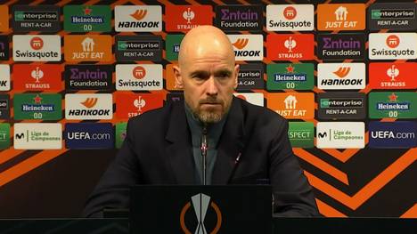 Manchester United kam im Hinspiel der EL-Zwischenrunde bei Barcelona nicht über ein 2:2 hinaus. Erik ten Hag hätte sich angesichts der Leistung seiner Spieler ein besseres Ergebnis gewünscht.