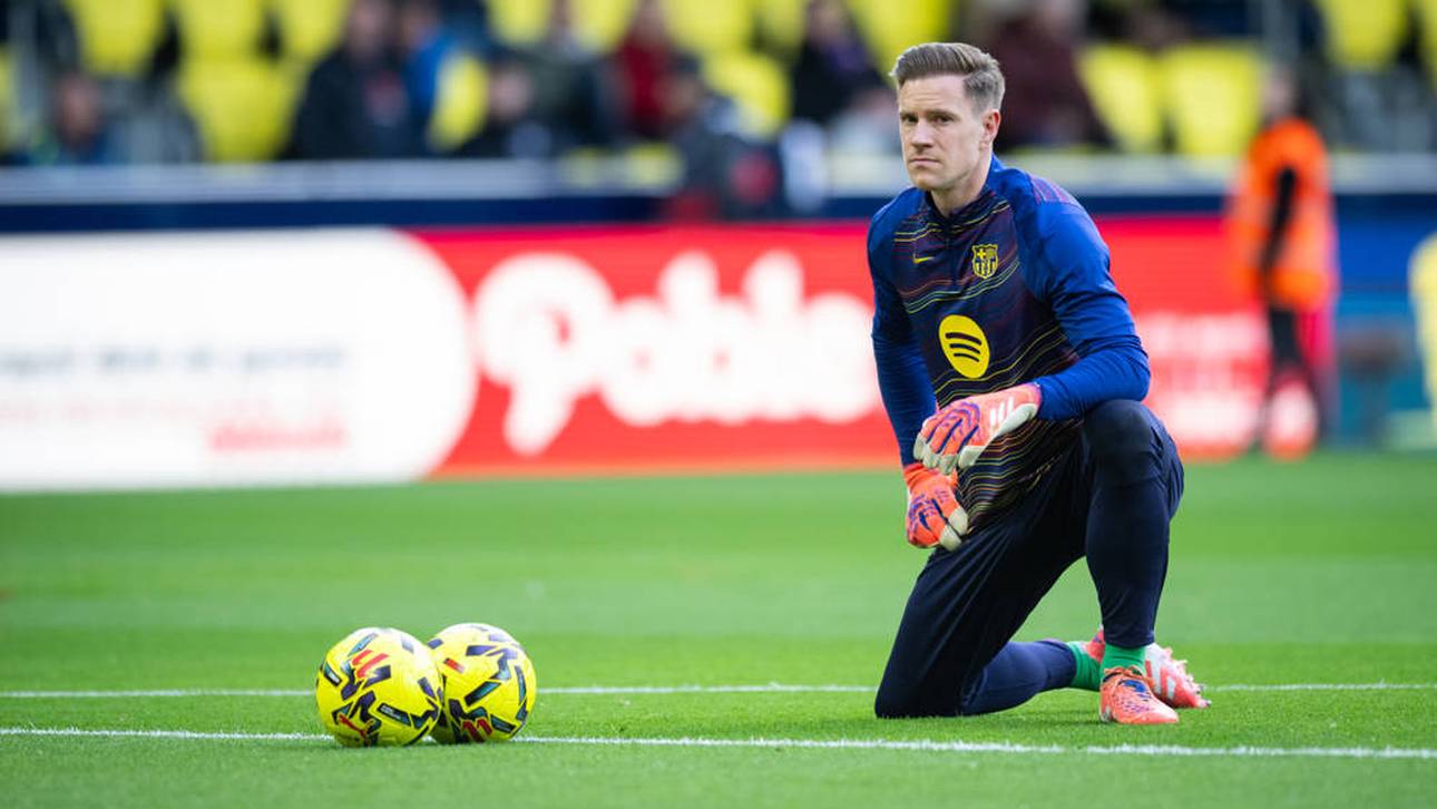 Marc-André ter Stegen beim Aufwärmtraining