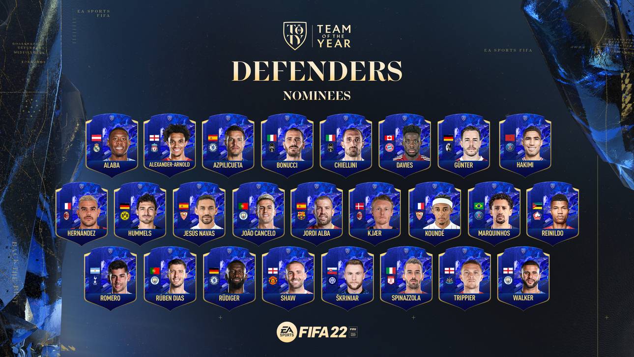 FIFA 22: Mittelfeld und Defensive des TOTY