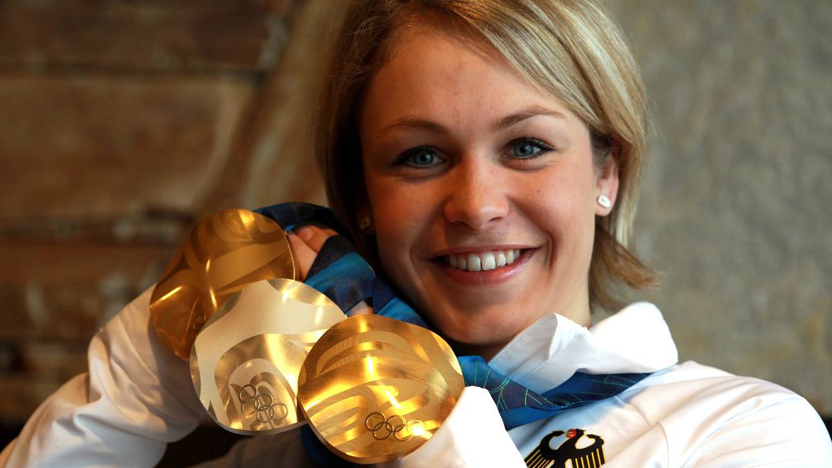 Magdalena Neuner Olympic Medal Photoshoot