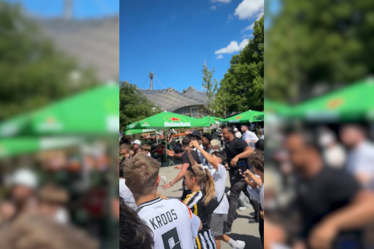 Der US-Streamer IShowSpeed sorgt bei den Festlichkeiten des Finales der UEFA Champions League im Münchener Olympiapark.