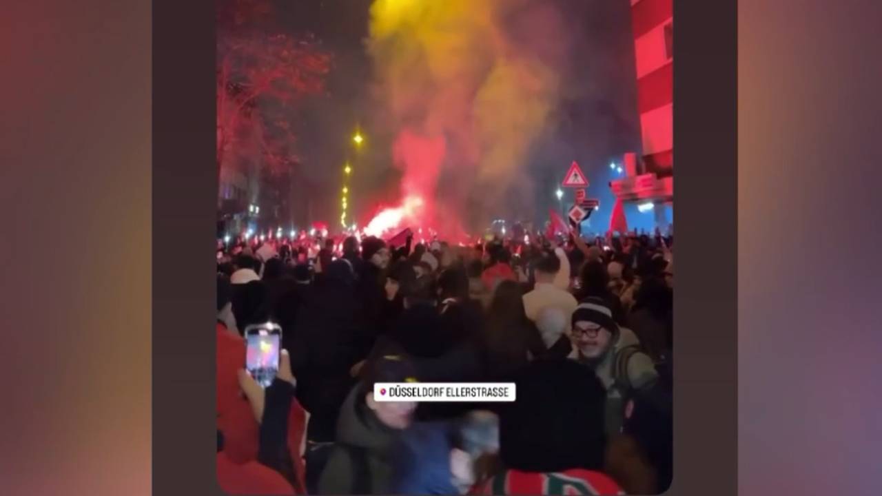 WM 2022: Marokko-Fans übernehmen nach Sensationssieg deutsche Straßen
