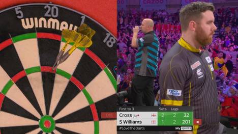 Rob Cross besiegt Scott Williams mit 3:1. Er zieht in Runde drei ein, wo Mervyn King auf ihn wartet.