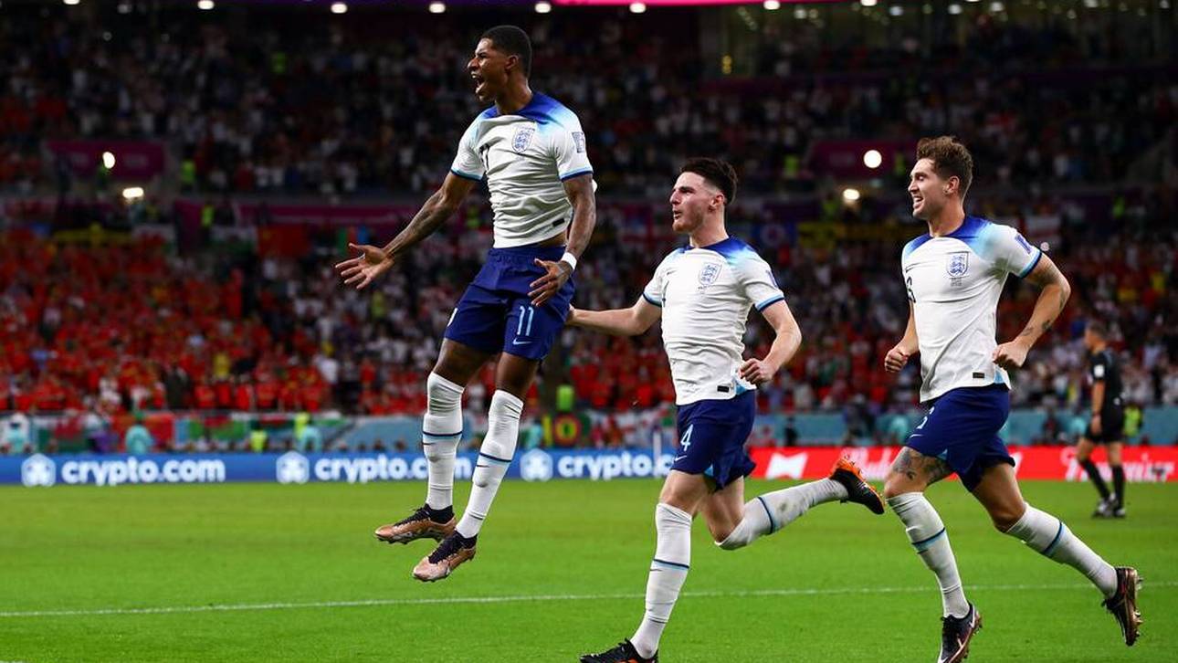 Marcus Rashford jubelt beim 3:0-Triumph über Wales 