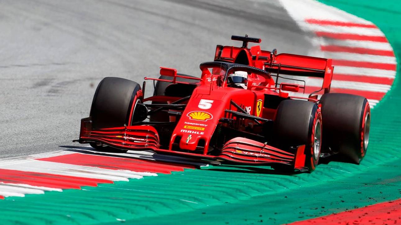 Vettel landet klar hinter Mercedes