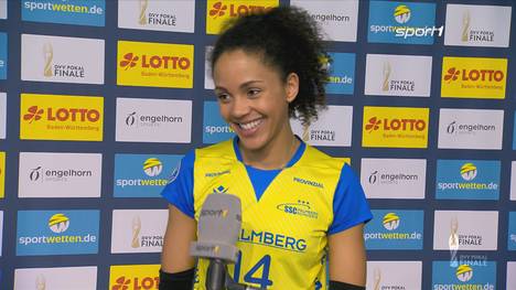 Denise Imoudu macht die große Routine für den Pokalerfolg der Schweriner verantwortlich. Die Zuspielerin im SPORT1-Interview.