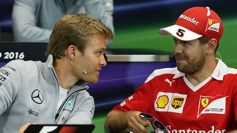 Einst Konkurrenten auf der Strecke: Nico Rosberg (li.) und Sebastian Vettel