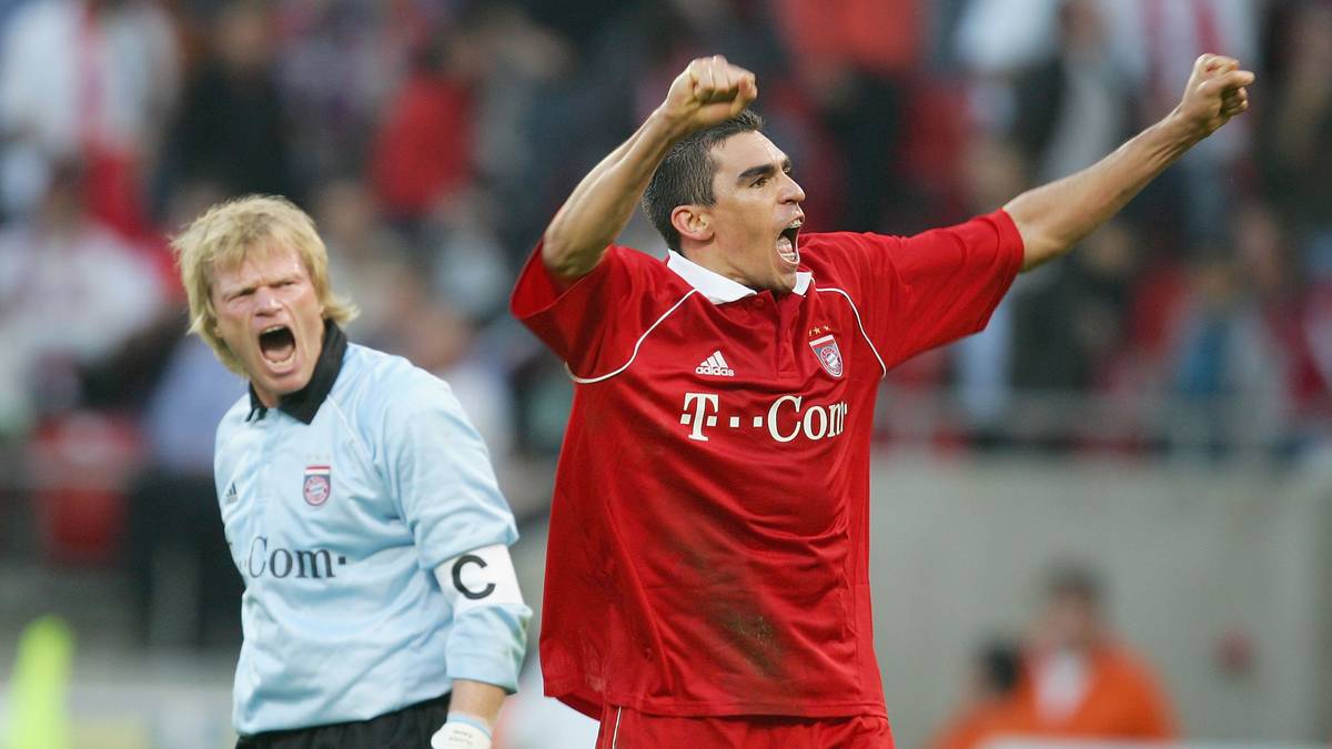 Zusammen mit Torwart-Titan Oliver Kahn (links) hält Lucio den Laden dicht. Die Titel-Ausbeute des Brasilianers: Drei Meistertitel und drei Pokalsiege. 2009 schieben die Bayern Lucio trotz seiner Verdienste zu Inter Mailand ab