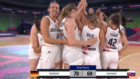 Deutschlands Basketball-Frauen qualifizieren sich nach dem 79:69 gegen die Slowakei erstmals seit 26 Jahren für ein Viertelfinale. Ein Riesenerfolg für die DBB-Frauen, die unter der neuen Bundestrainerin Lisa Thomaidis nach sportlich dürren Jahren einen immensen Aufwärtstrend erfahren.