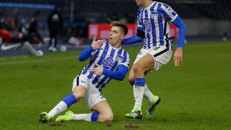 Krzysztof Piatek (l.) erzielte zwei Tore für Hertha BSC