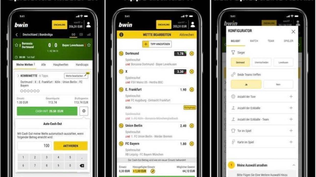 Auch in seiner App bietet Bwin alle gewohnten Wett-Features