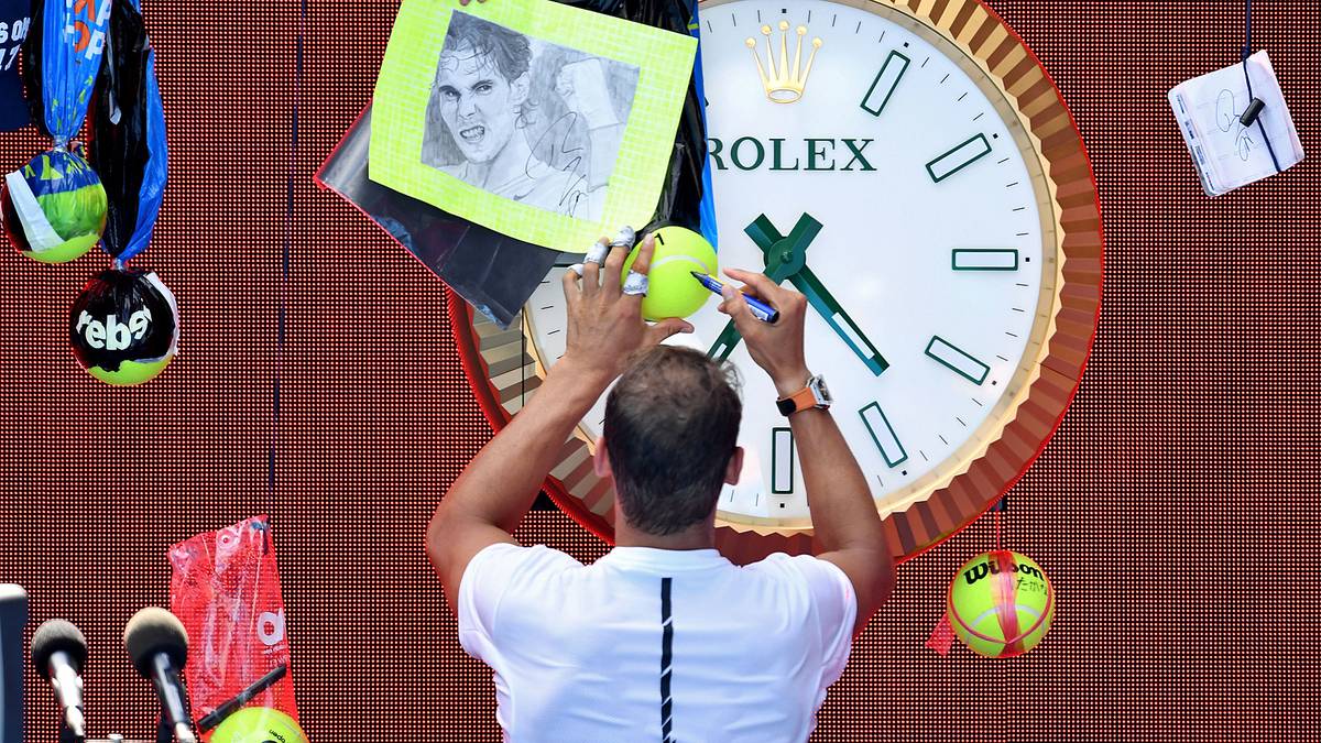 Auch an Rafael Nadal nagt der Zahn der Zeit, worauf nicht nur das lichte Haar deutet.  Auf dem Court ist davon aber gegen Florian Mayer nichts zu merken