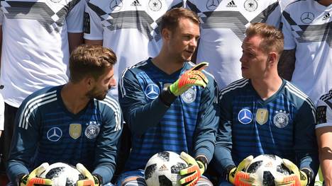 Kevin Trapp, Manuel Neuer und Marc-André ter Stegen (v.l.) bilden derzeit das Torwart-Trio der deutschen Nationalmannschaft