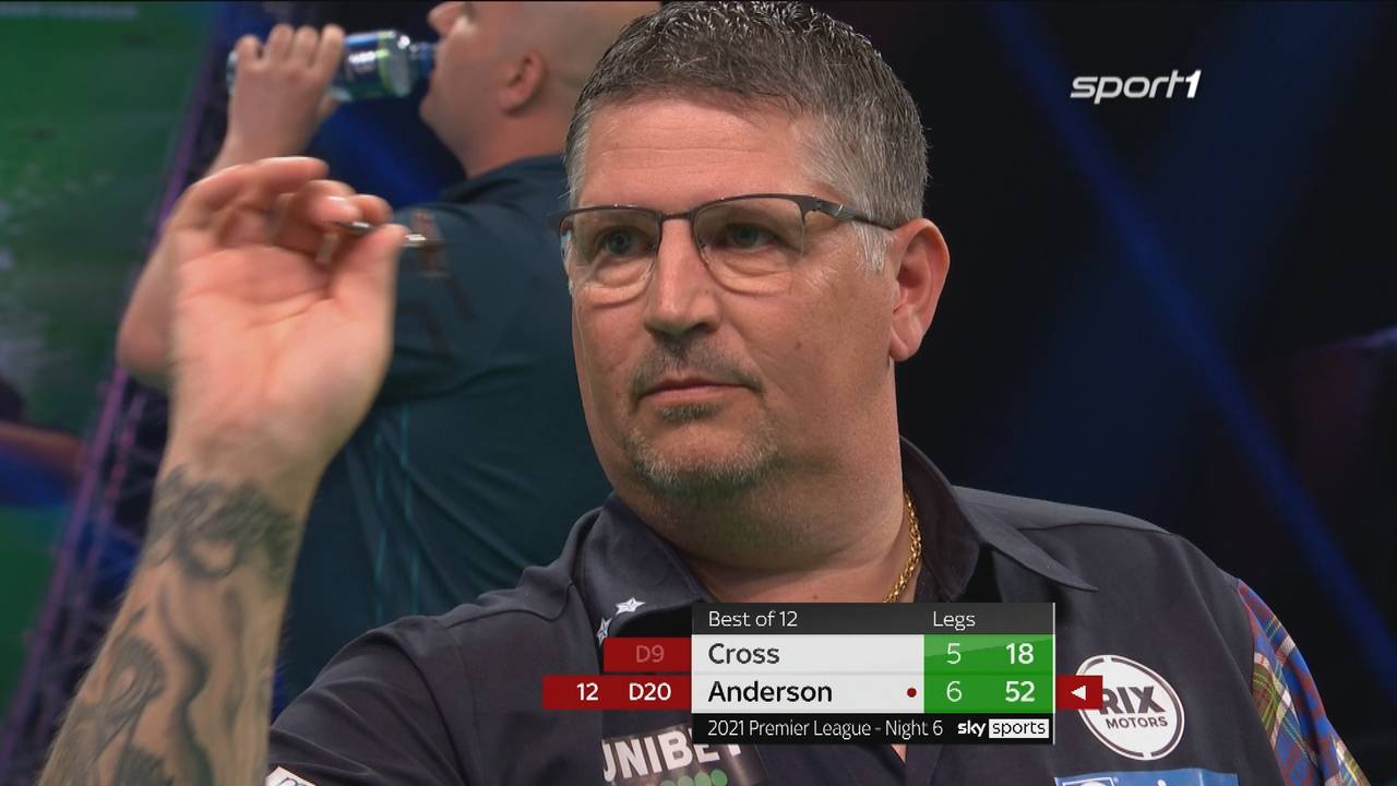 Premier League Darts: Gary Anderson besiegt Rob Cross mit 7:5
