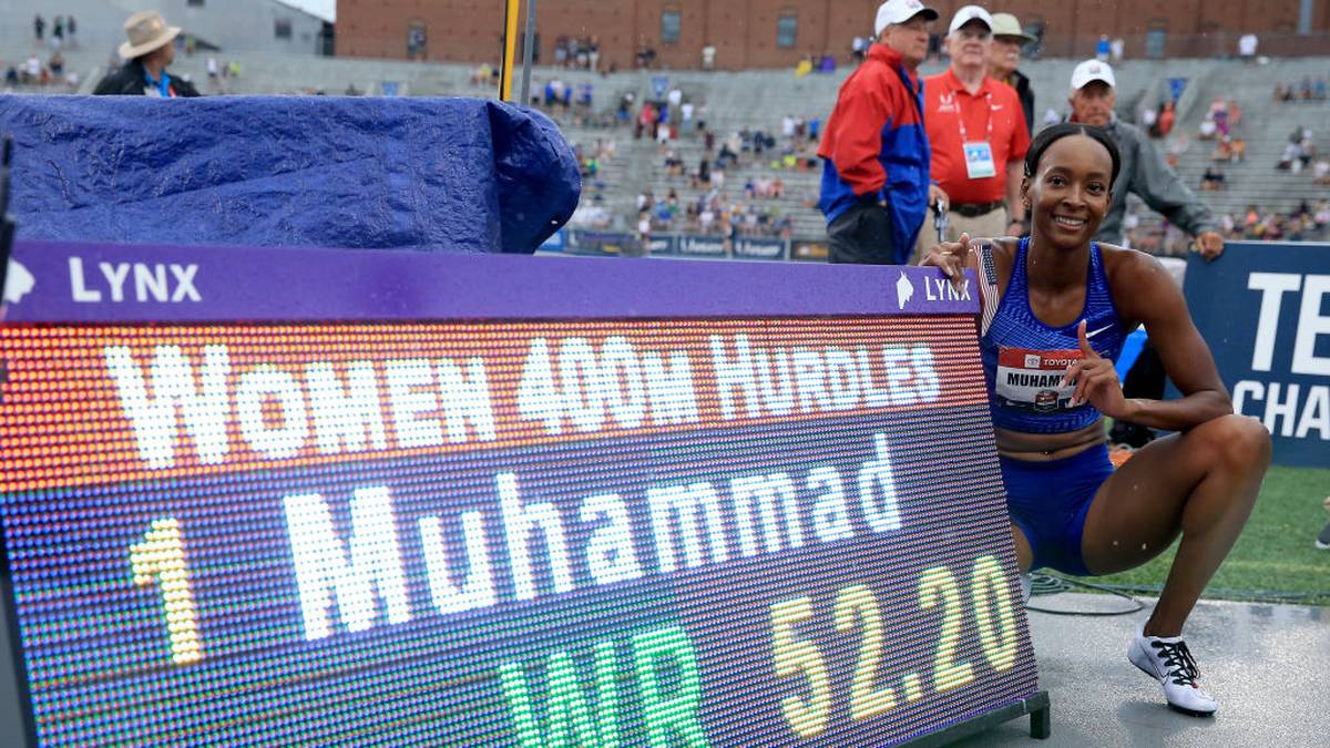 Dalilah Muhammad hält den Weltrekord der Frauen im 400-Meter-Hürdenlauf