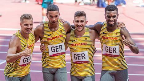 In der Besetzung Julian Reus, Joshua Hartmann, Deniz Almas und Lucas Ansah-Peprah landeten die Männer im Staffellauf in hervorragenden 38,06 Sekunden auf Platz 4.
