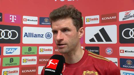 Thomas Müller spricht nach der Niederlage gegen den VfL Bochum über das anstehende Achtelfinal-Rückspiel gegen Bayer Leverkusen.