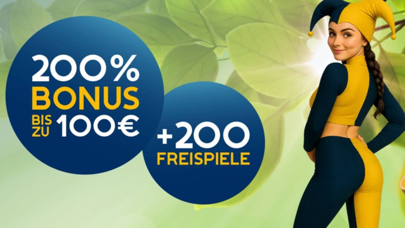 200 % Bonus bis 100 € + 200 Freispiele