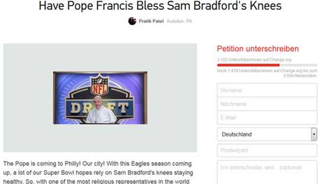 Die Petition an Papst Franziskus