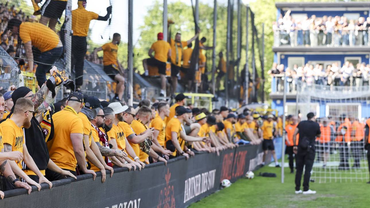 Fans von Dynamo Dresden drängten sich schon an der Bande