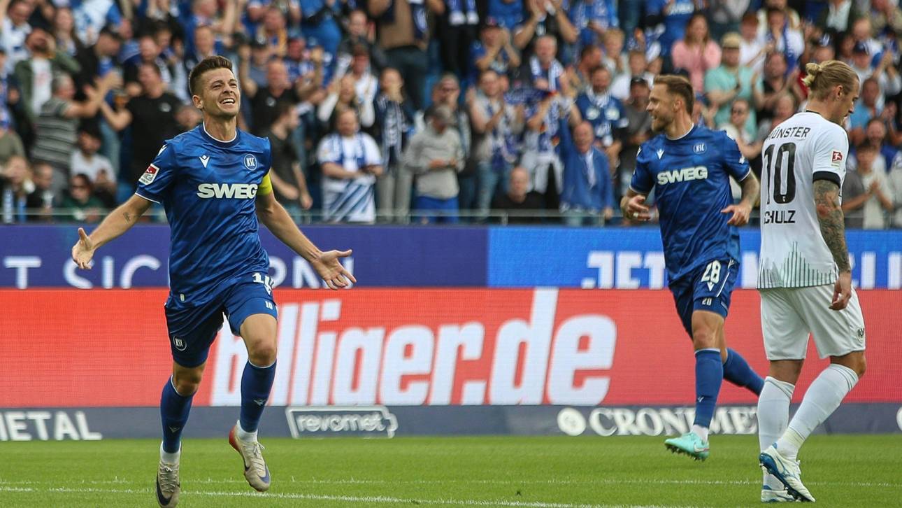 KSC feiert späten Sieg in Überzahl