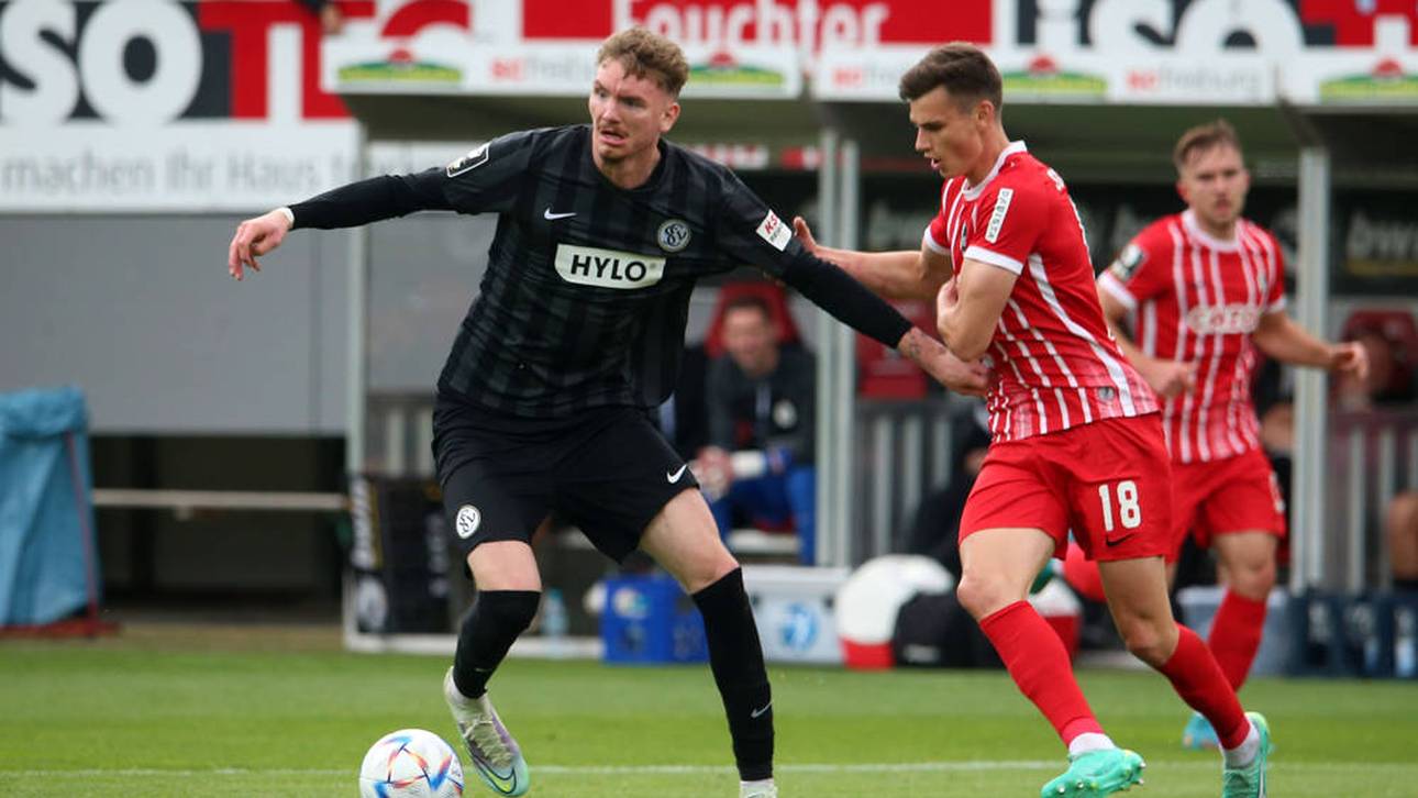 Engelhardt (r.) traf 2023 noch in der 3. Liga auf Nick Woltemade 