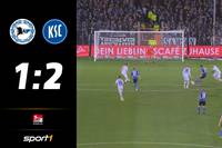 Karlsruhe holt sich am Freitagabend einen verdienten Auswärtssieg auf der Alm. Bundesliga-Absteiger Bielefeld stürzt immer tiefer in die Krise.