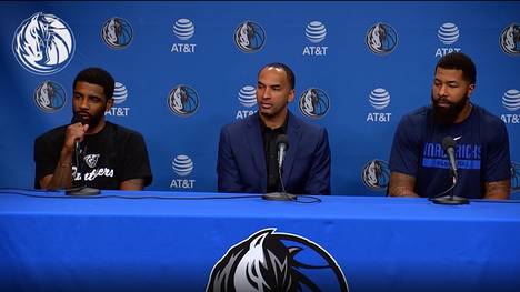 Kyrie Irving ist noch nicht richtig bei den Dallas Mavericks angekommen, da wird schon wieder über einen Abgang des All-Stars spekuliert. Auf diese Debatte will sich der Guard aber nicht einlassen.