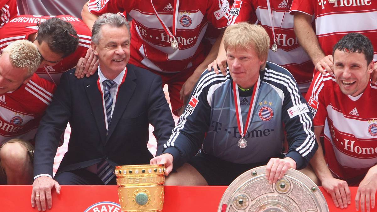 Als Nachfolger Felix Magath 2007 geschasst wurde, heuerte Hitzfeld wieder an und fügte seiner Erfolgsbilanz das Double 2008 hinzu. Ließ seinen Vertrag dann auslaufen, Jürgen Klinsmann übernahm
