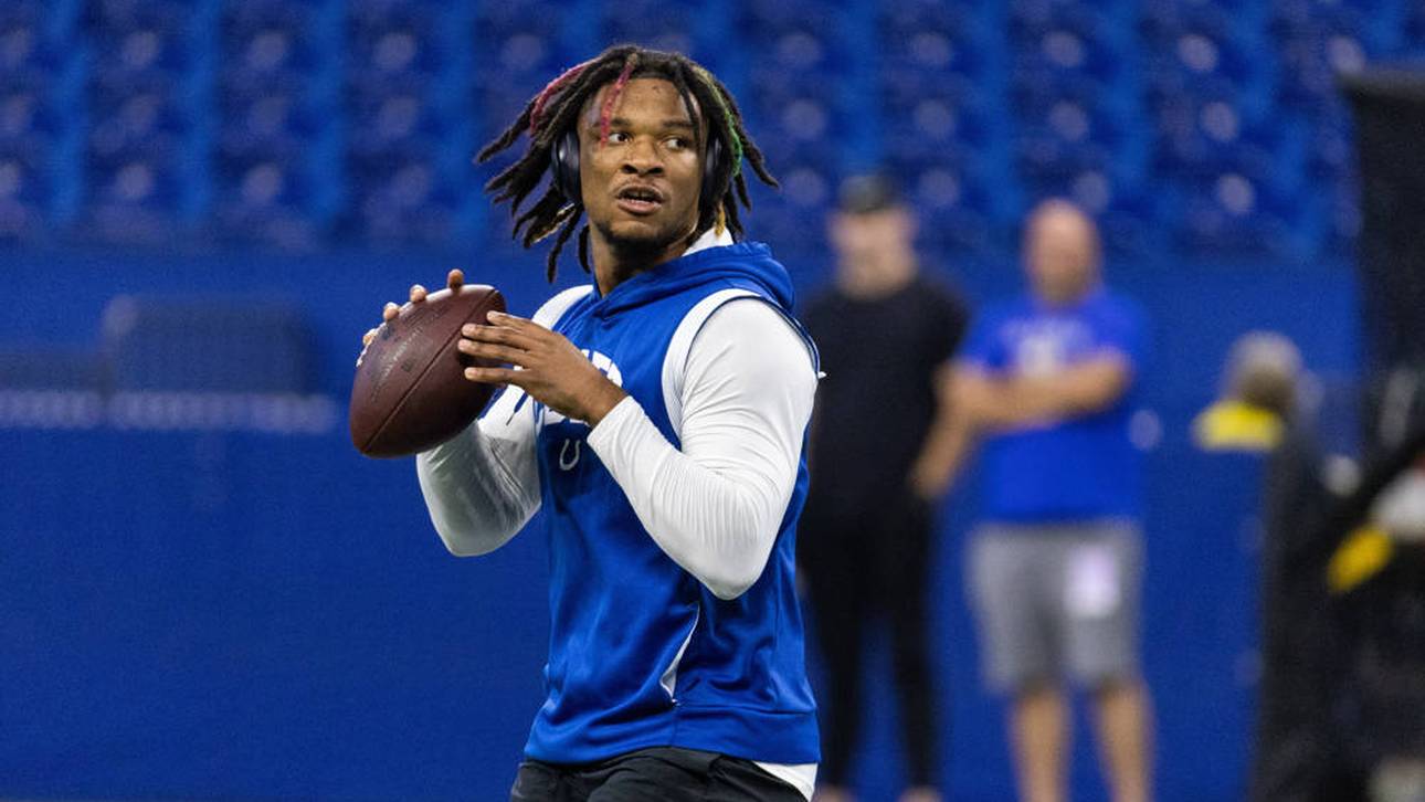 Anthony Richardson vor dem Spiel gegen die Los Angeles Rams 