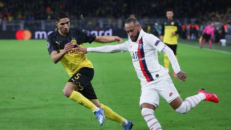 Neymar (r.) und PSG fordern Borussia Dortmund im Achtelfinal-Rückspiel