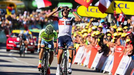 Jarlinson Pantano gewann die 15. Etappe der Tour de France vor Rafal Majka (l.)