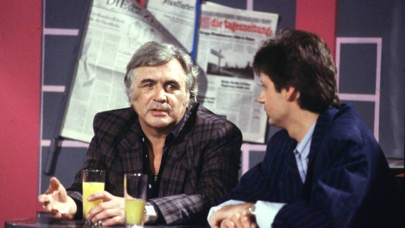 Bubi Scholz nach seiner Haftentlassung in einer Talkshow mit dem jungen Günther Jauch 1988
