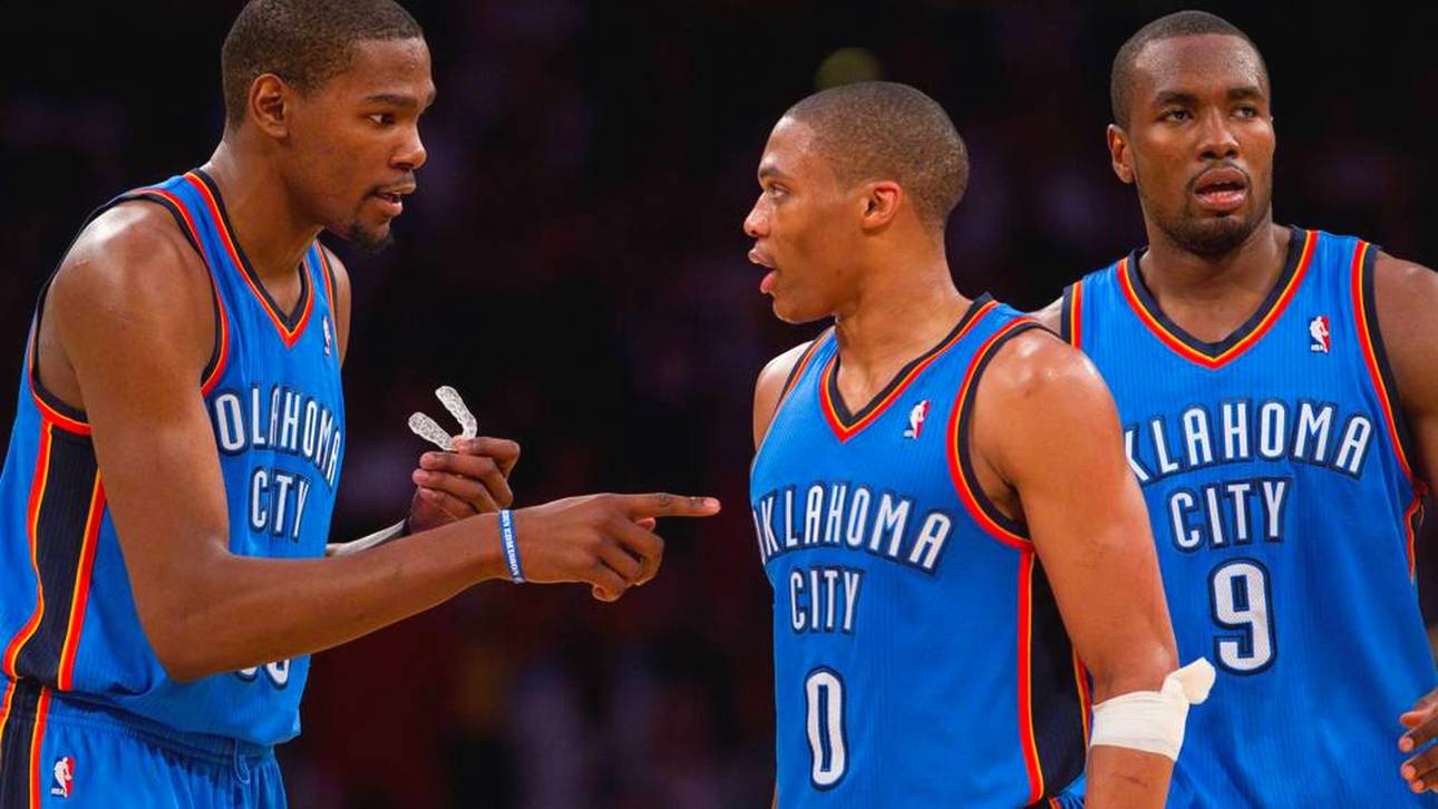 Das gefährliche OKC-Trio: Kevin Durant, Russell Westbrook und Serge Ibaka (v.l.n.r.)
