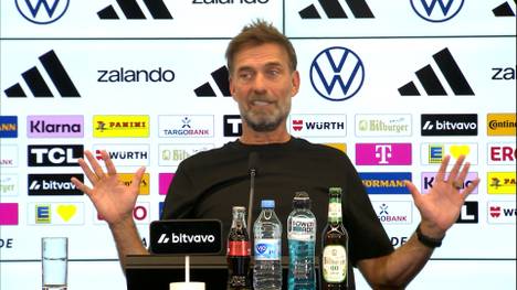 Jürgen Klopp spricht über die hohen Erwartungen rund um die deutsche Nationalmannschaft. Dabei nimmt er Vorgänger Julian Nagelsmann in Schutz.