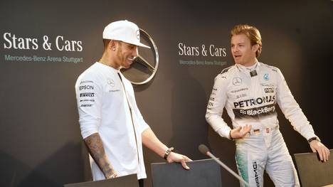 Lewis Hamilton (l.) und Nico Rosberg bilden das Fahrerduo bei Mercedes