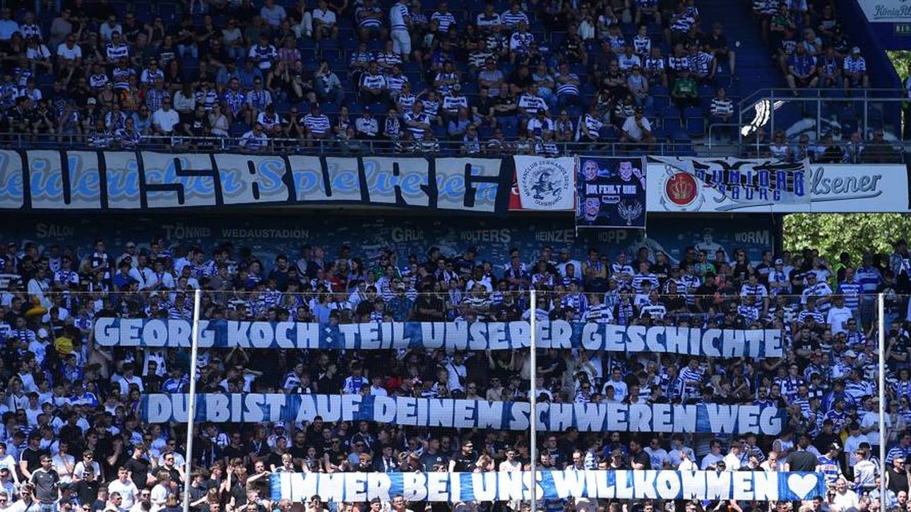 Die Fans des MSV Duisburg sprachen Georg Koch Mut zu 