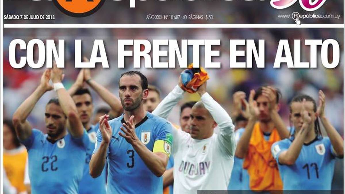 URUGUAY - LA REPUBLICA: "Erhobenen Hauptes! Frankreich machte dem Celeste-Traum ein Ende. Uruguay zeigte, dass es nicht nur eine gute Gegenwart, sondern auch eine sehr gute Zukunft hat, weil bei der WM neue Figuren in Erscheinung traten."